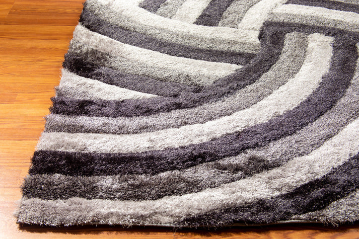 Colibri Shaggy 3D Gray-Black Area Rug 333