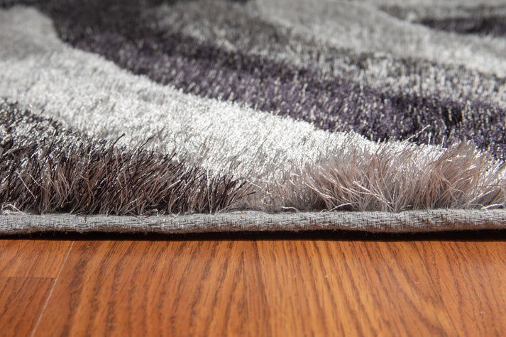 Colibri Shaggy 3D Gray-Black Area Rug 333