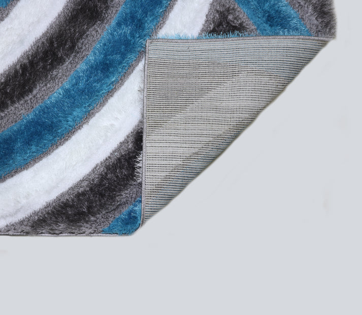 Colibri Shaggy 3D Gray-Turqouise Area Rug 333