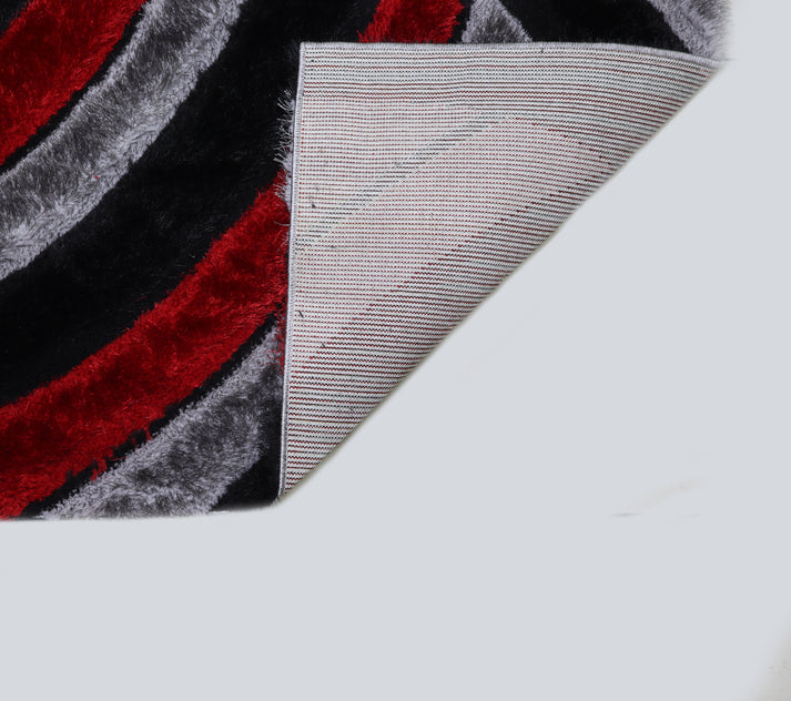 Shaggy 3D Gray- Red Area Rug 333