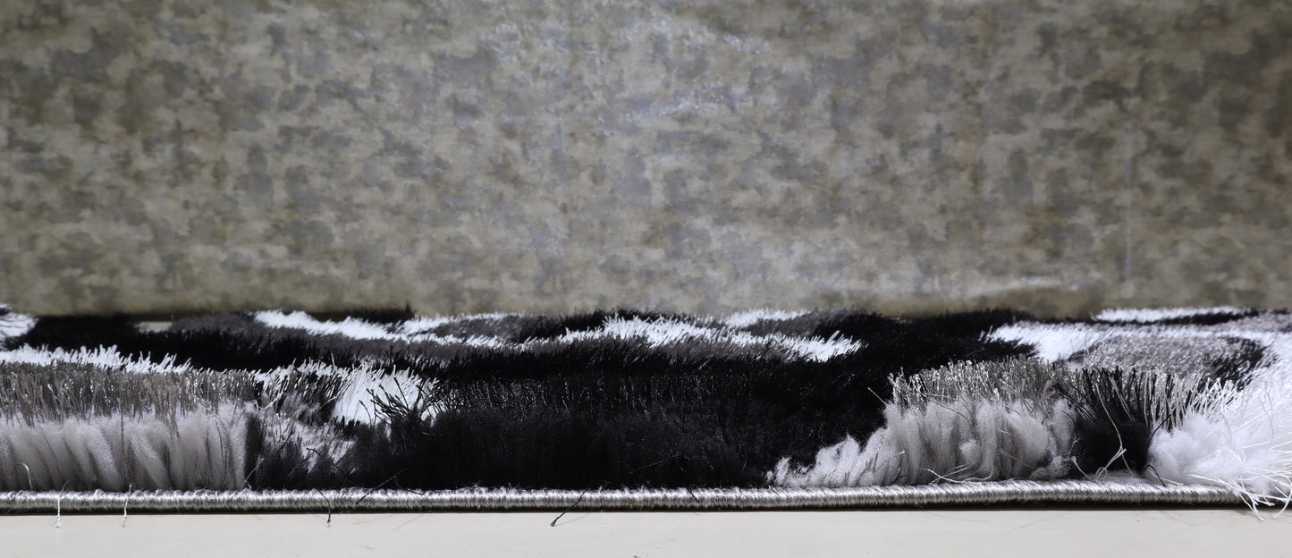 Colibri Shaggy 3D Gray-Black Area Rug 333