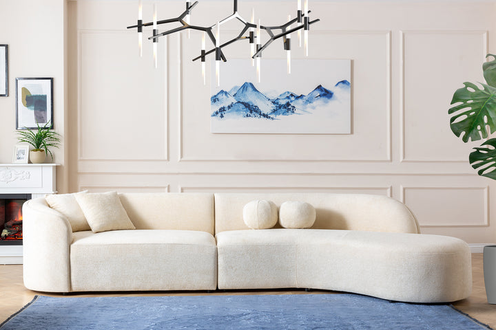 Cloe Ivory Boucle Curved Sectional