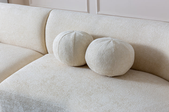Cloe Ivory Boucle Curved Sectional