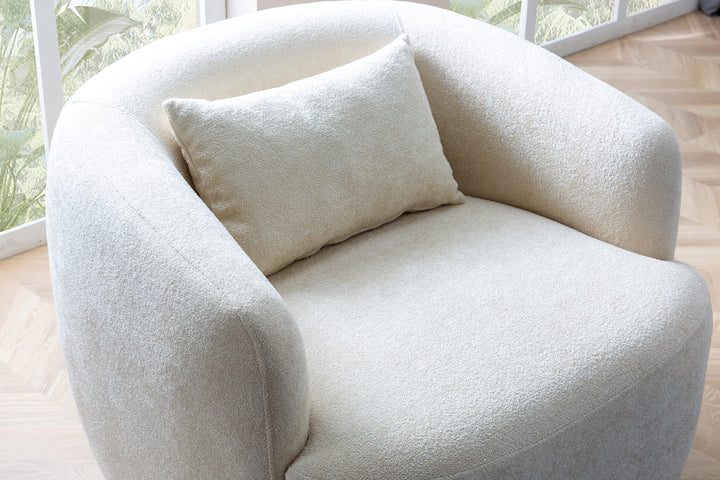Cloe Ivory Boucle Curved Sectional