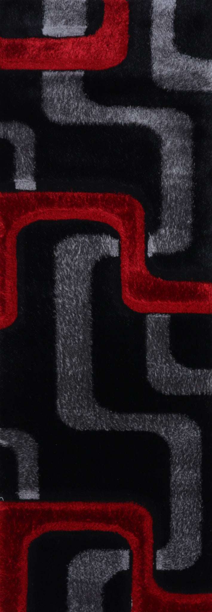 Shaggy 3D Red/Black Area Rug 199