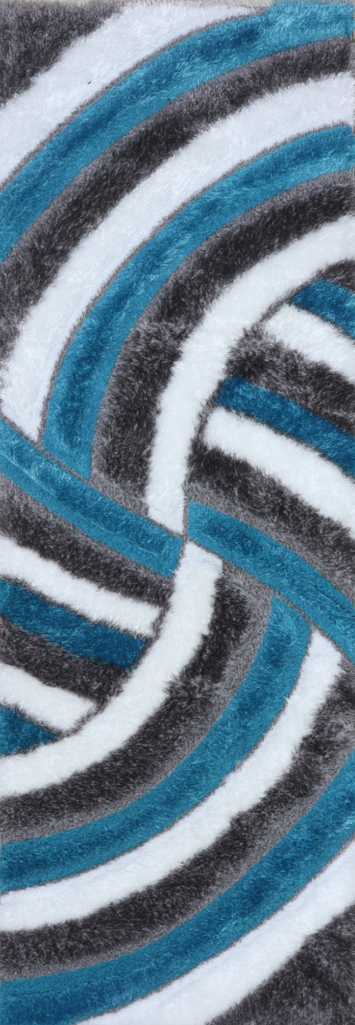Colibri Shaggy 3D Gray-Turqouise Area Rug 333