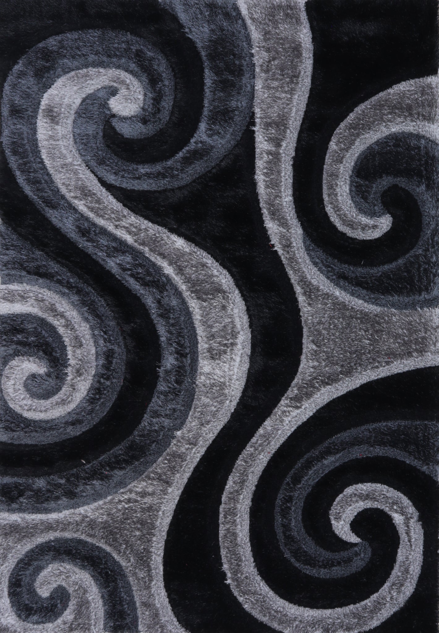 Colibri Shaggy 3D Gray Area Rug 555