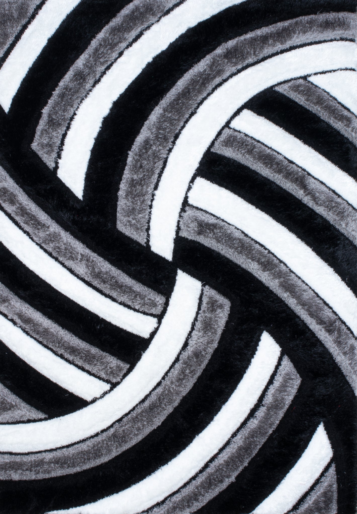 Colibri Shaggy 3D Gray-Black Area Rug 333