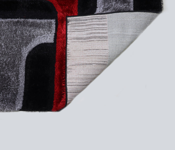 Shaggy 3D Red/Black Area Rug 199