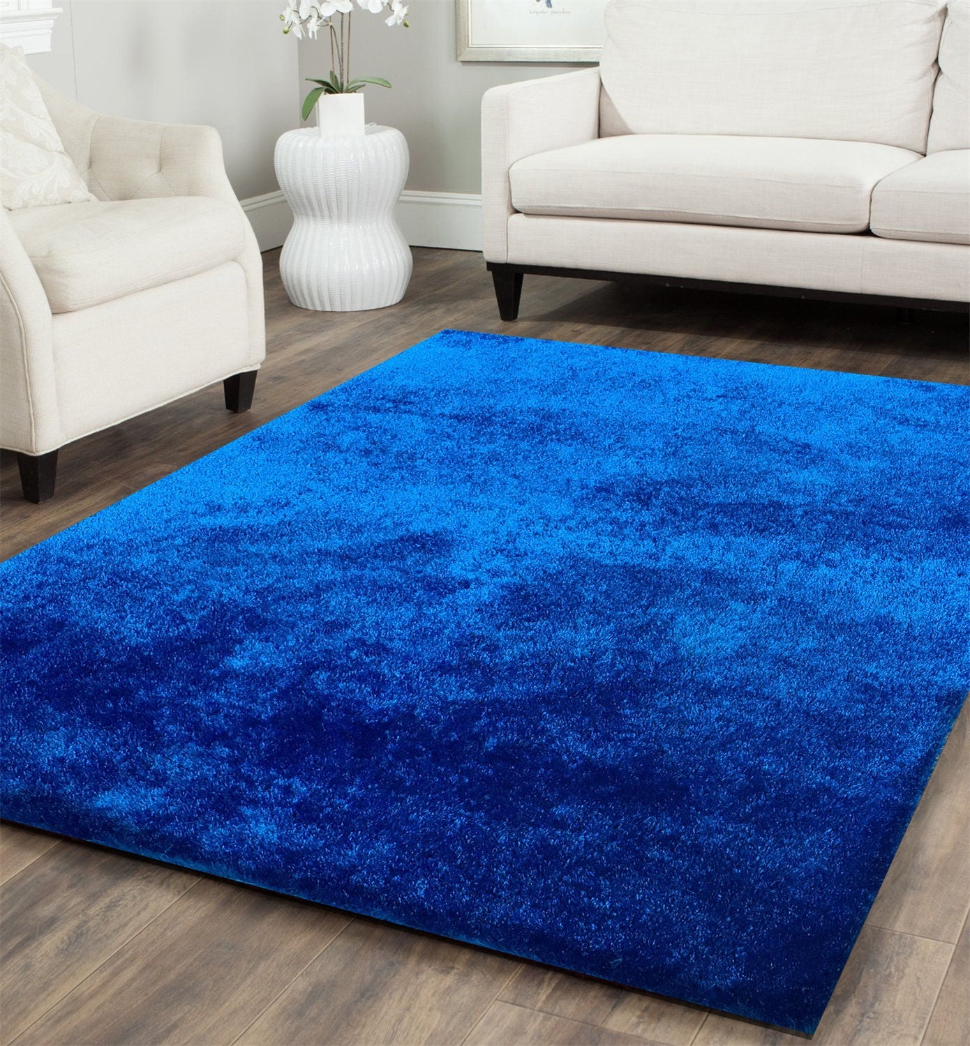 afro shaggy Royal Blue 5'x7' Infinity Area Rug