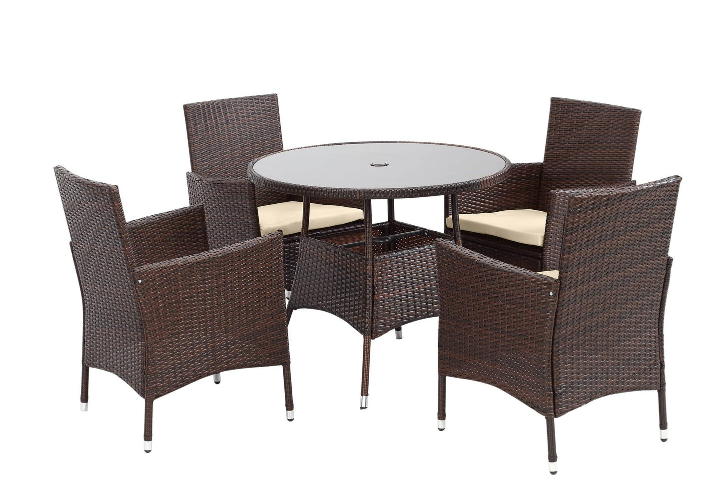 Staffora Penta 5 Piece All Weather Wicker Outdoor Dining Set