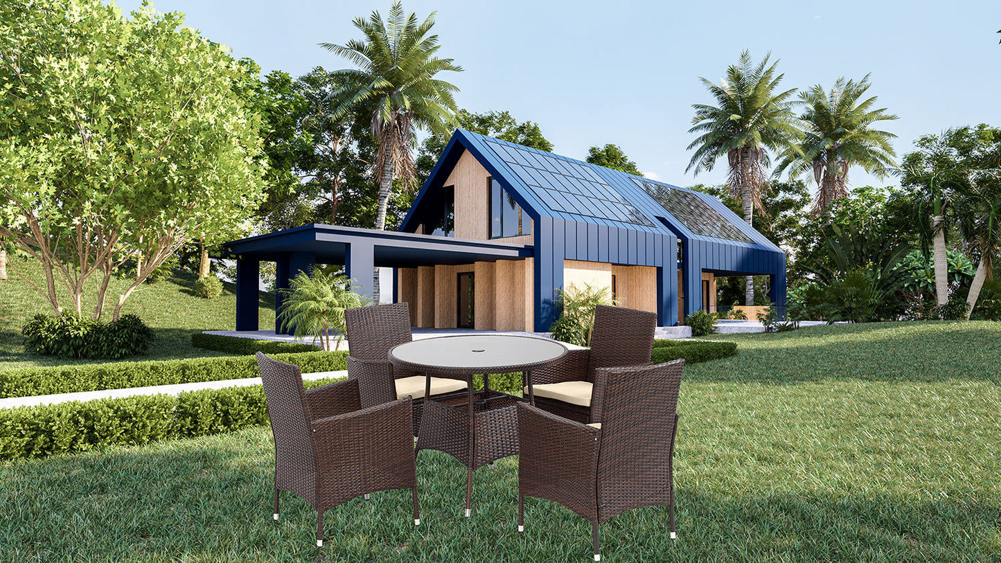 Staffora Penta 5 Piece All Weather Wicker Outdoor Dining Set
