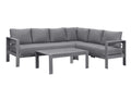 Staffora 6 Piece All Weather Aluminum Sectional with Cushions and Coffee Table