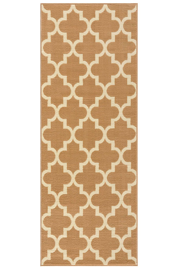 Trellis Collection Contemporary Beige Area Rug