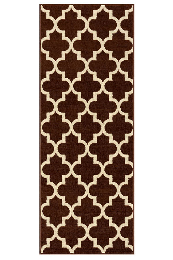 Trellis Collection Contemporary Brown Area Rug