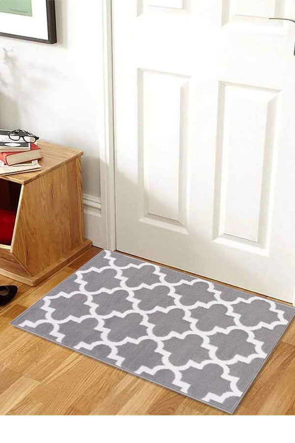 Trellis Collection Contemporary Navy Area Rug
