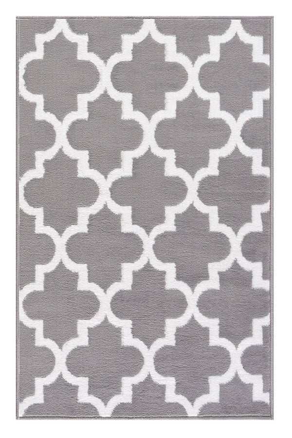 Trellis Collection Contemporary Navy Area Rug