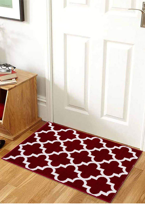 Trellis Collection Contemporary Red Area Rug
