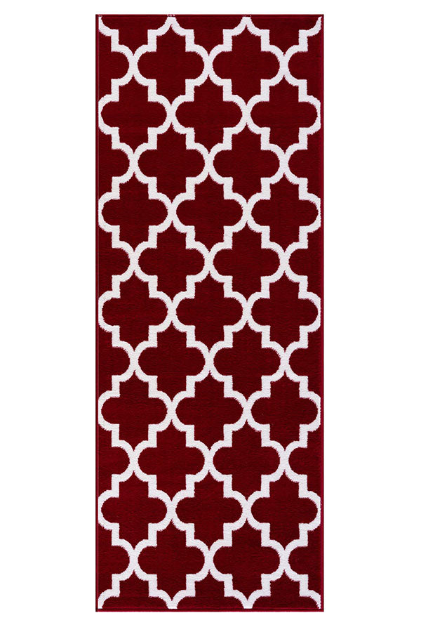 Trellis Collection Contemporary Red Area Rug