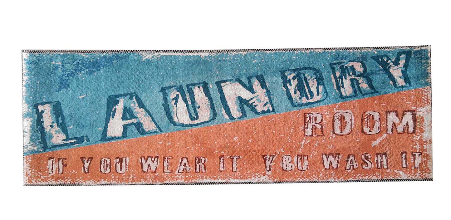 Artistic Print Laundry Mat with Non-Slip Backing