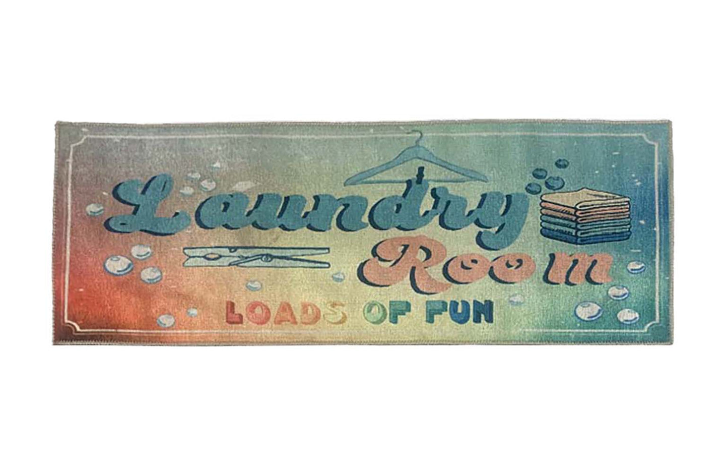 Artistic Print Laundry Mat with Non-Slip Backing