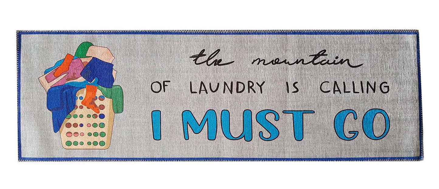Artistic Print Laundry Mat with Non-Slip Backing