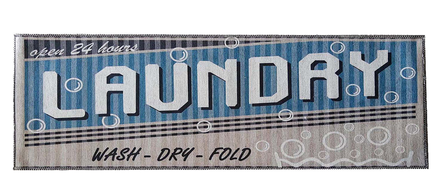 Artistic Print Laundry Mat with Non-Slip Backing