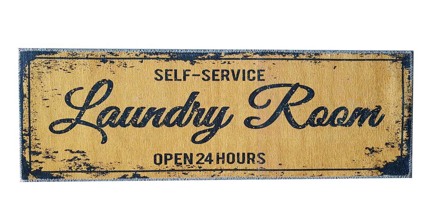 Artistic Print Laundry Mat with Non-Slip Backing