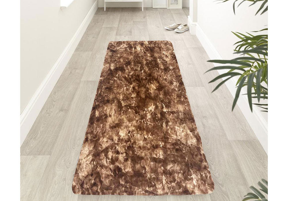 Ultra-Soft Rabbit Collection Faux Bunny Fur - Camel Brown