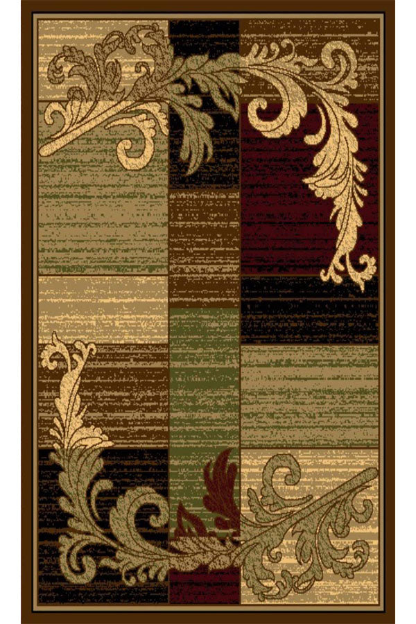Wreath Leaf Brown/Beige Area Rug Nairobi 1164