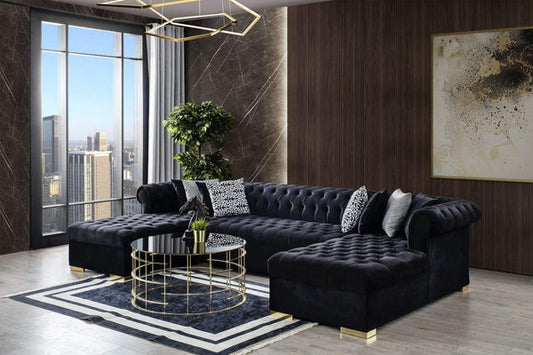 Lauro Velvet Double Chaise Sectional