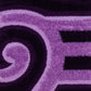 Colibri Shaggy 3D Purple Area Rug 999