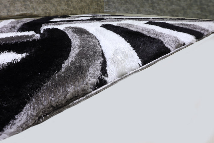 Colibri Shaggy 3D Gray-Black Area Rug 333