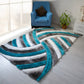 Colibri Shaggy 3D Gray-Turqouise Area Rug 333