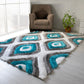 Colibri Shaggy 3D Gray - Turqouise Area Rug 151