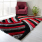 Shaggy 3D Gray- Red Area Rug 333