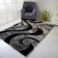 Colibri Shaggy 3D Gray - Black Area Rug 444