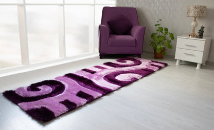 Colibri Shaggy 3D Purple Area Rug 999