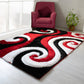 Colibri Shaggy 3D Red Area Rug 555