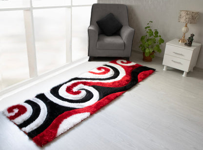 Colibri Shaggy 3D Red Area Rug 555