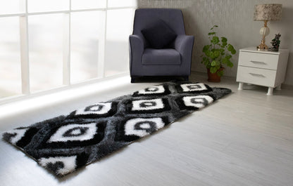 Colibri Shaggy 3D Gray-Black Area Rug 151