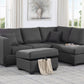 Dorris Sofa in Gray Indoor Sectional with ottoman
