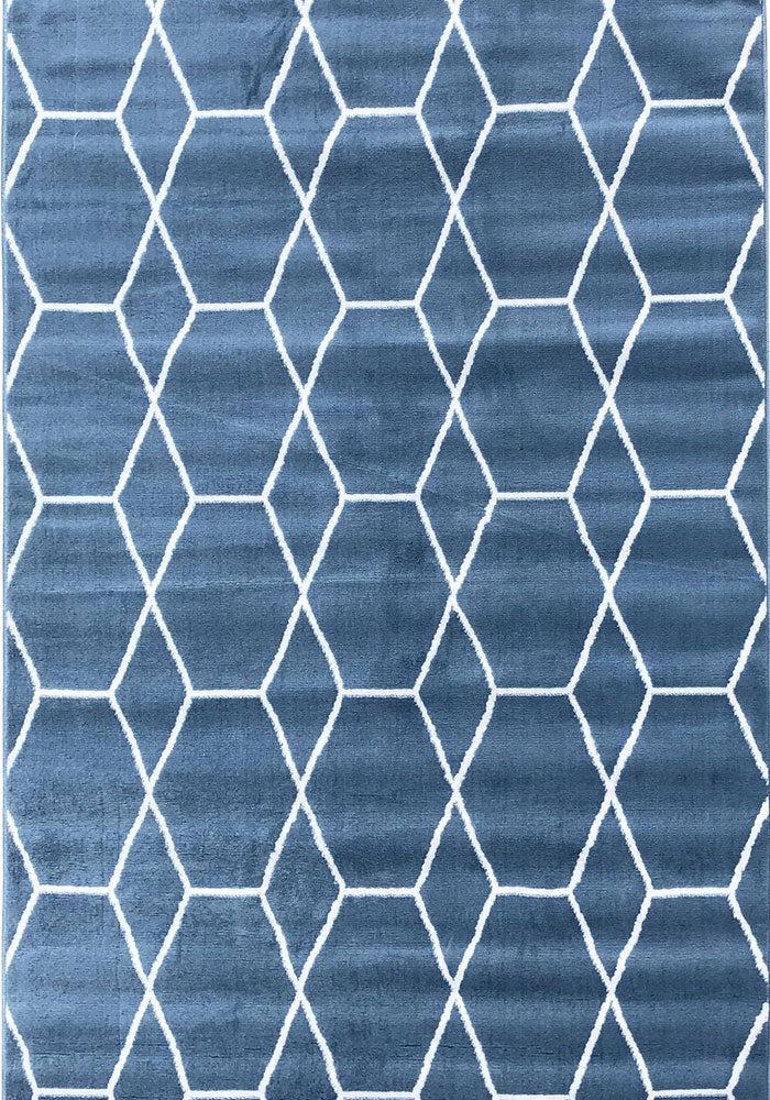 Blue moroccan collection contemporary area rug