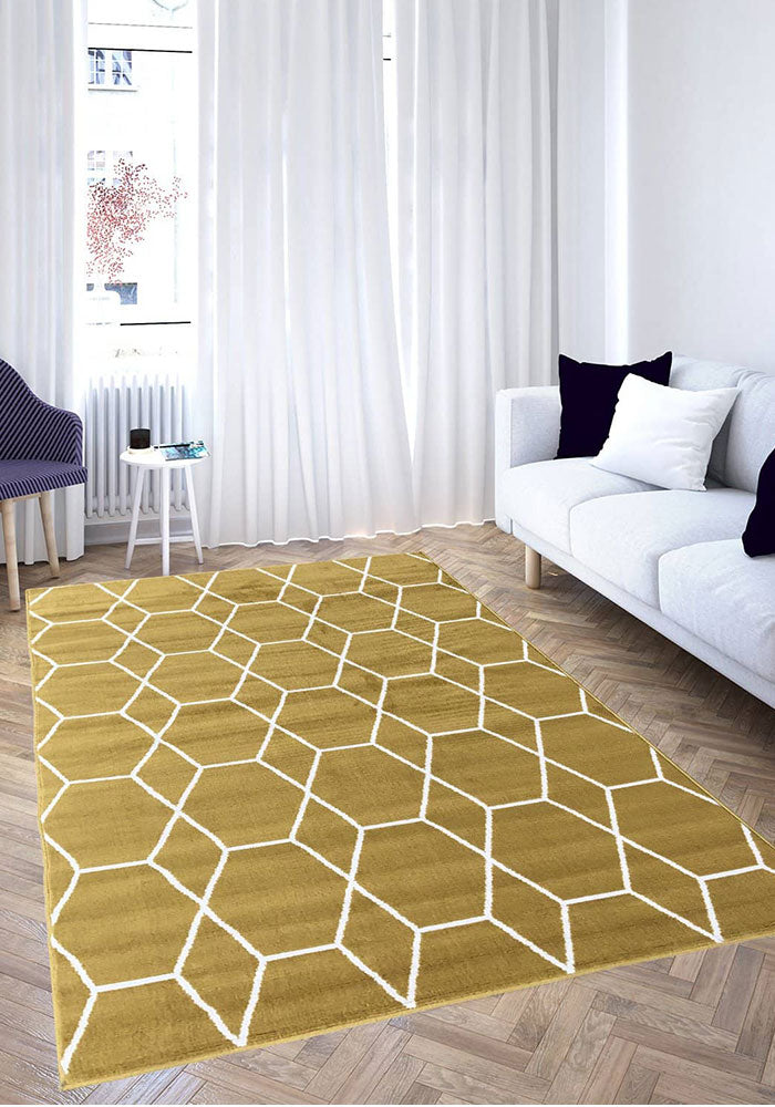 Yellow Moroccan collection contemporary area rug