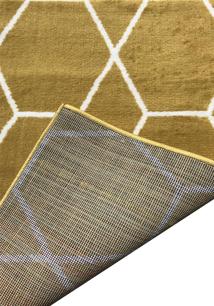 Yellow Moroccan collection contemporary area rug
