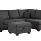 Dorris Sofa in Gray Indoor Sectional with ottoman
