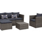 Brisk 6 Piece All Weather Wicker Sofa Seating Group with Cushions, Ottoman With Storage and Coffee Table