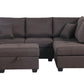 Dorris Sofa in Brown Indoor Sectional with ottoman