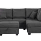Dorris Sofa in Gray Indoor Sectional with ottoman