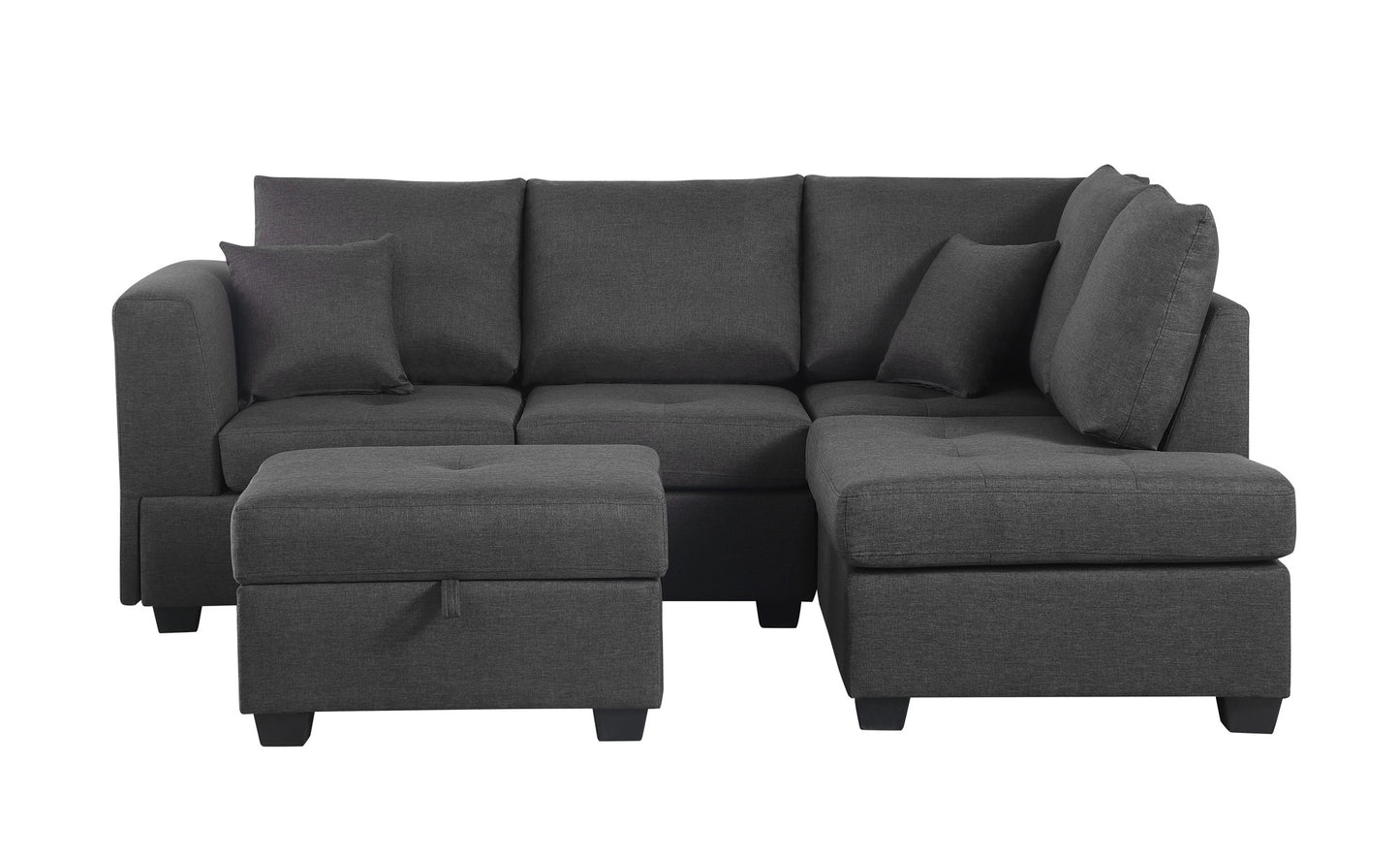 Dorris Sofa in Gray Indoor Sectional with ottoman